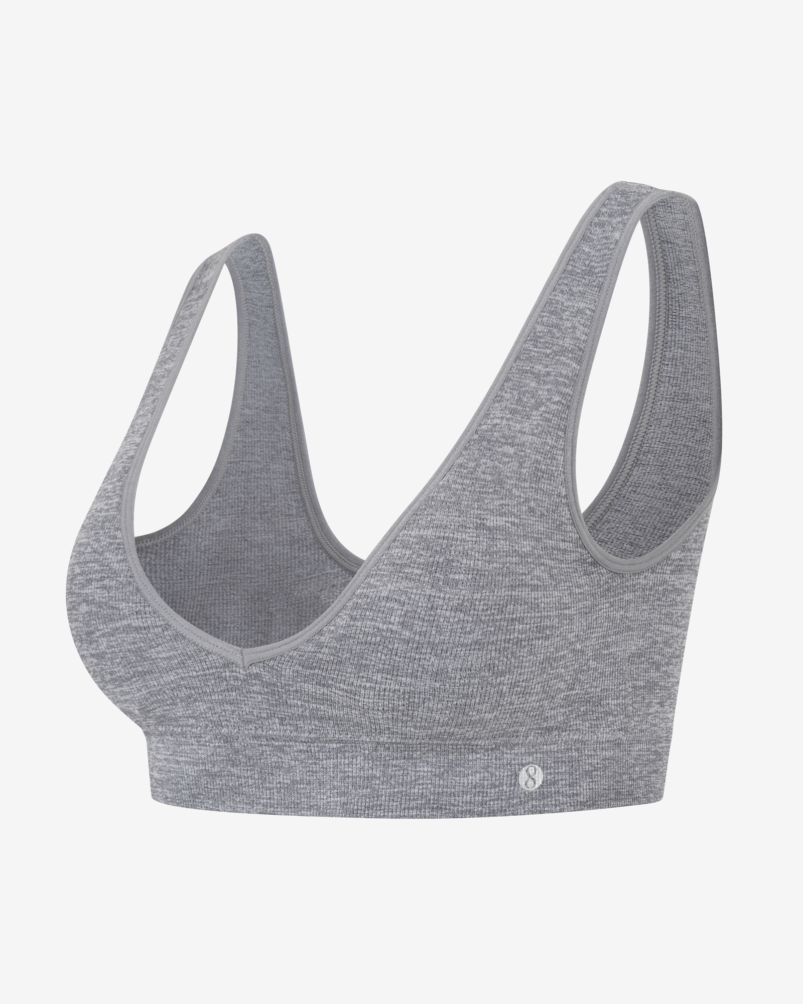 LAYER 8 MAXIMUM SUPPORT SIZE M Sports Bra HEATHER GRAY Fitted Front  Zipper-NEW