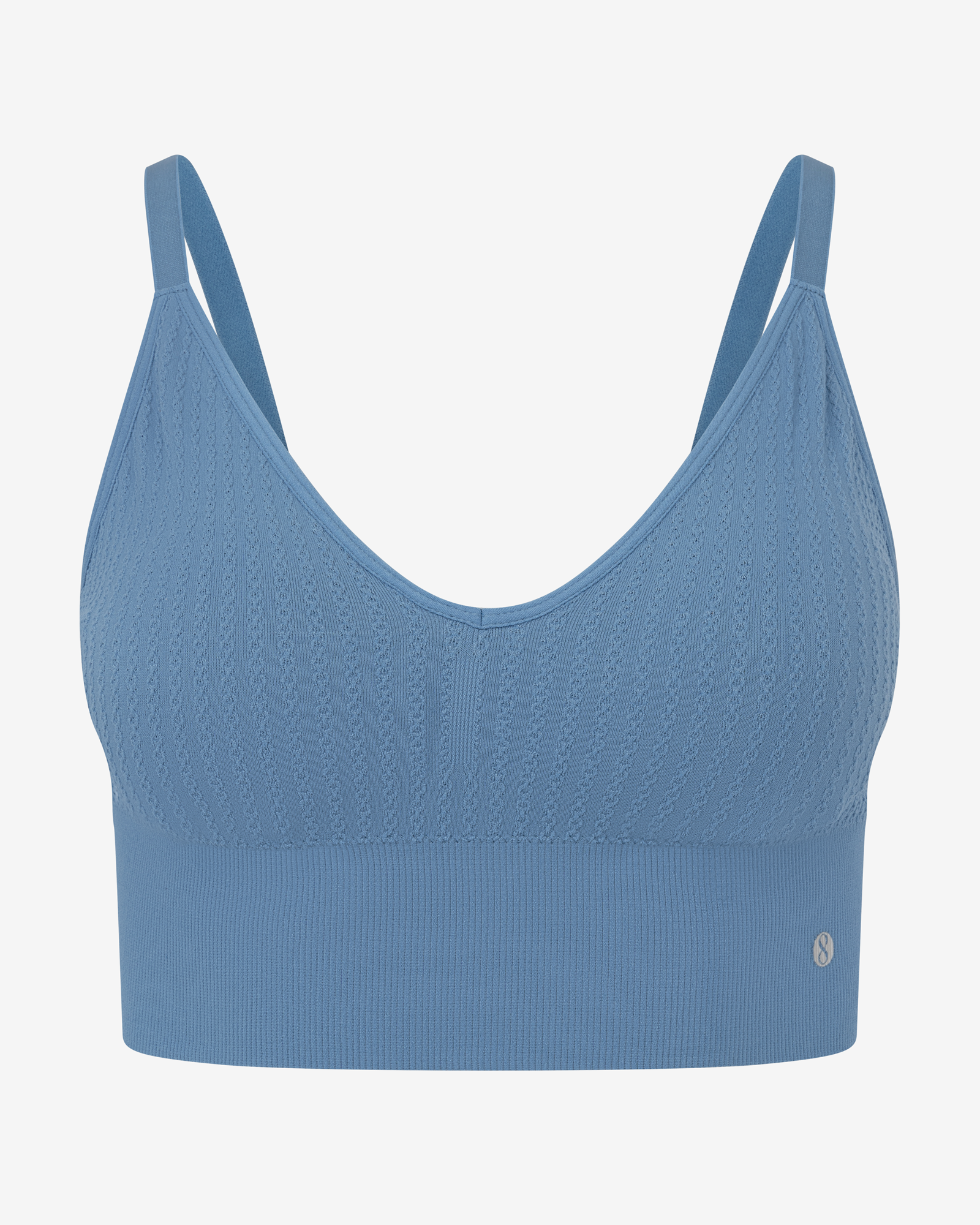 Blue Longline sports bra — BvB Dallas - Tackle ALZ™