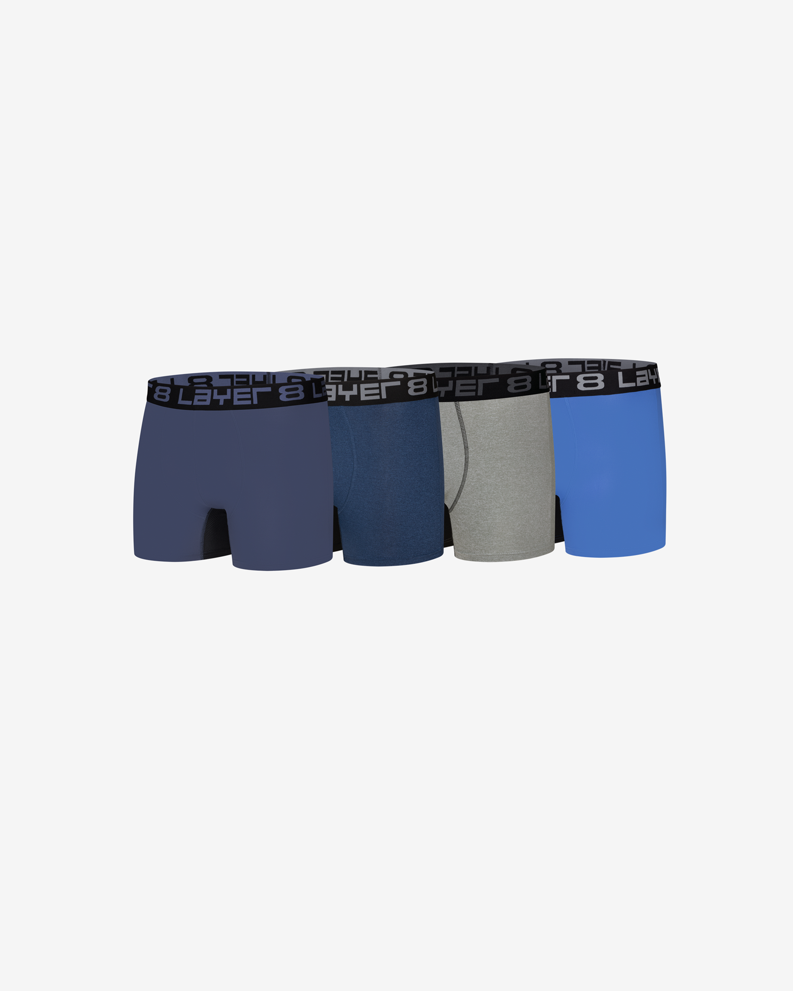 Layer 8 Mens 6-Pack Everyday Trunk Briefs Underwear, Multicolor